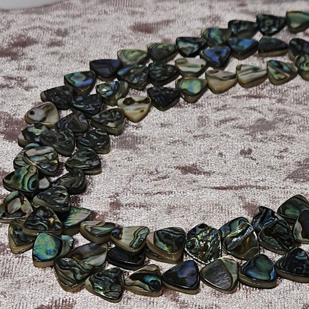 925 Sterling Silver, 3 Strand Abalone Necklace - Picture 3 of 4